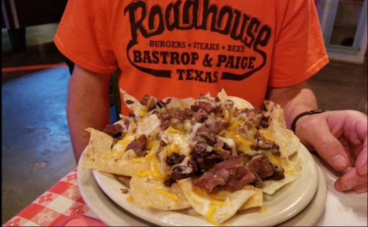 A table of food from Roadhouse